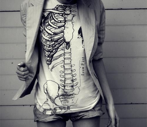 skeleton shirt.