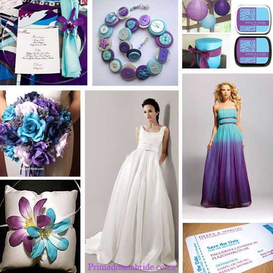 teal and purple wedding color scheme ♥