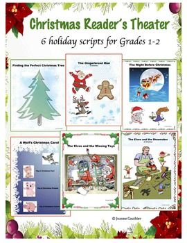 6 reader's theatre scripts for Christmas with stories about Santa, the elves