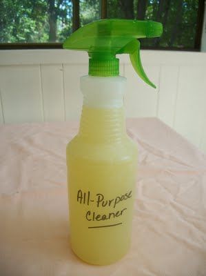 All-purpose Cleaner  1/2 C. vinegar* (a great disinfectant)  1 tsp. borax (add w