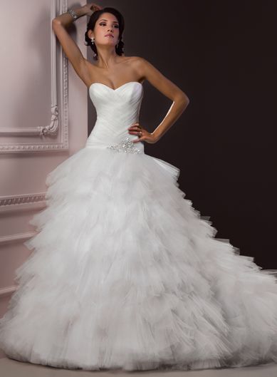 Ball Gown Sleeveless Tulle Floor-length bridal gown
