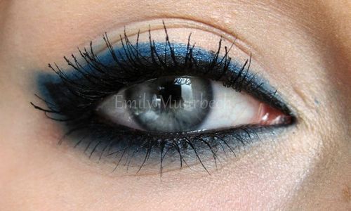 Black and blue eyeliner