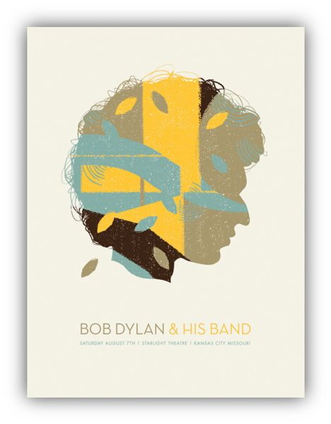 Bob Dylan concert poster by Vahalla Studios