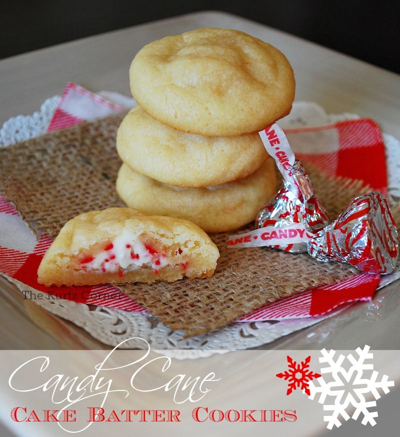 Candy Cane Cake Batter Cookies OMG