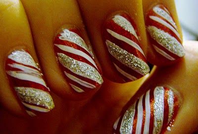 Candy cane nails.