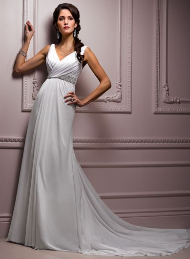 Charming Sleeveless A-line Floor-length wedding dress; love love love…