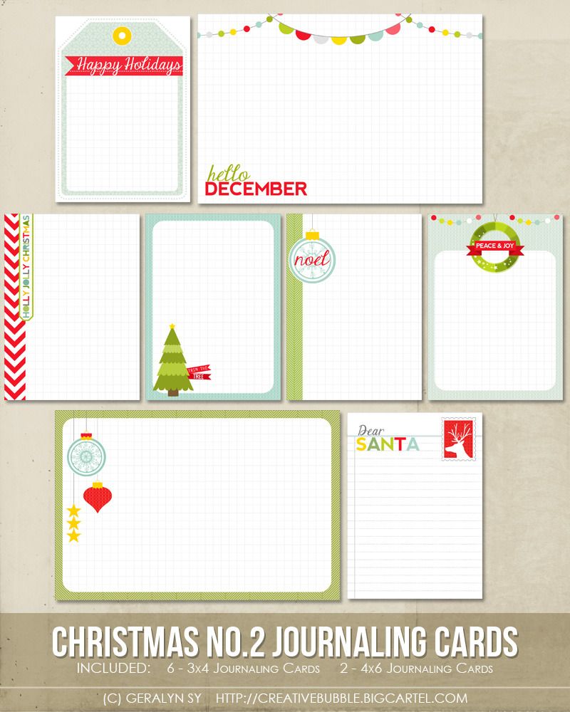Christmas Journaling Cards (Digital)