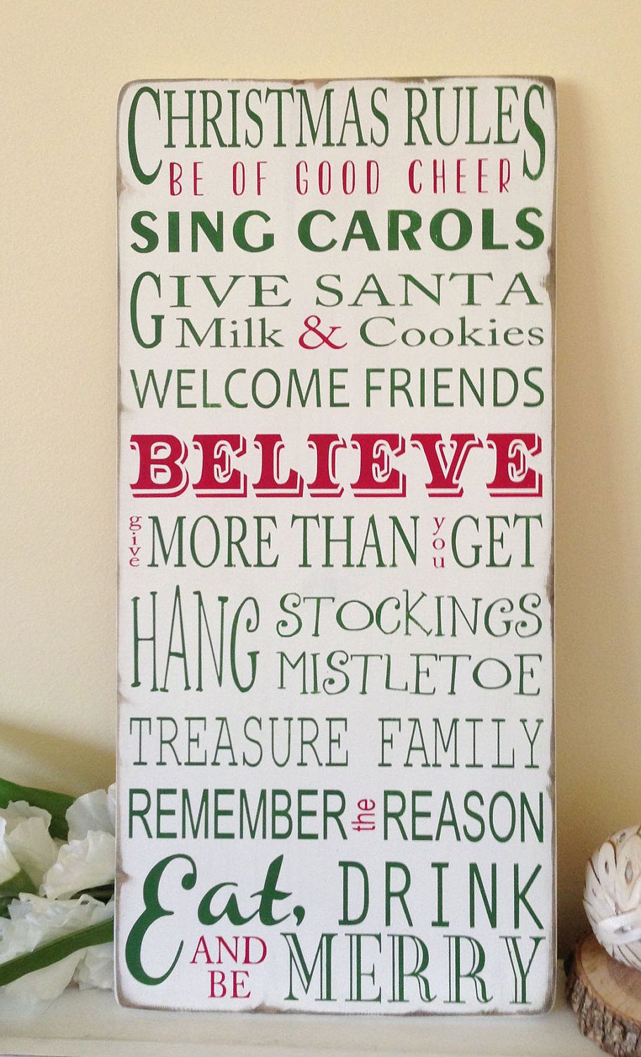 Christmas Rules Typography Word Art