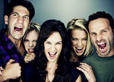 Cool picture of some cast members from “The Walking Dead”. How awesome is the sh