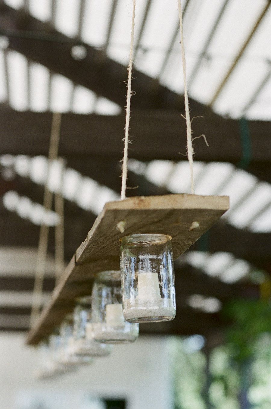 DIY Outside Jar chandelier