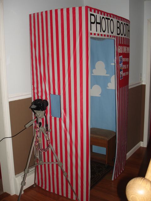 DIY Photo Booth! Decorate backdrop to match your theme. Cute idea and a lot chea