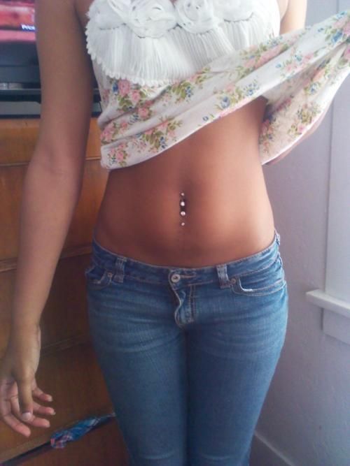 Double belly button piercing