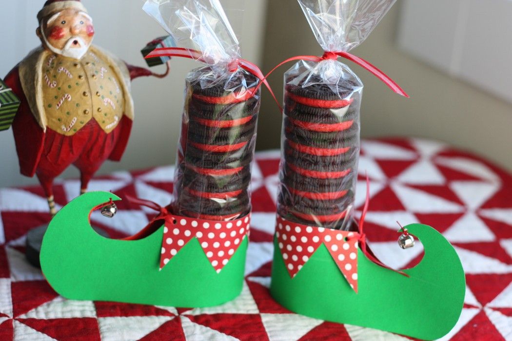 Elf stockings made with oreos