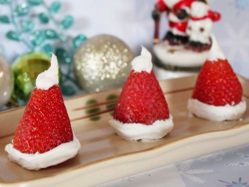 Festive fruit: Santa hat strawberries