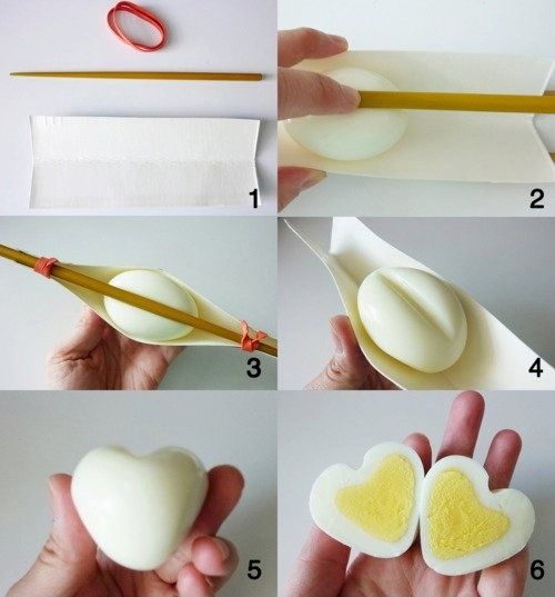 Heart-shaped eggs