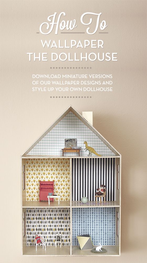 How to Wallpaper a Dollhouse. :-)  Free printable paper!