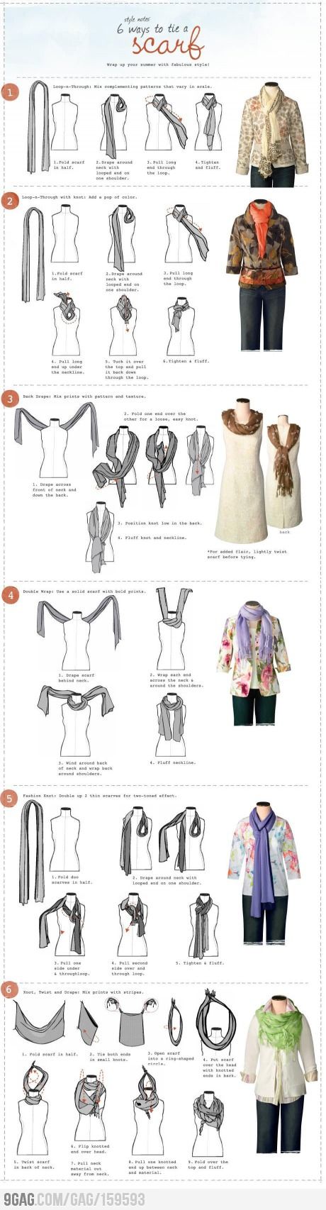 How to tie scarves