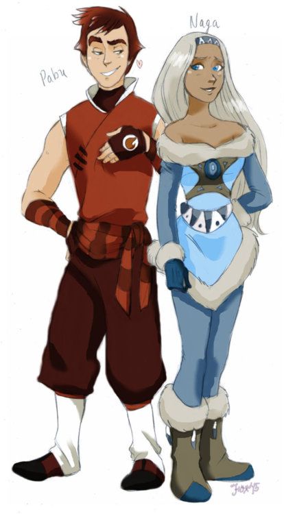 Human versions of Pabu and Naga from Legend of Korra