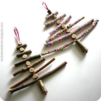 I love these little trees! Made from twigs cut into different lengths and then p
