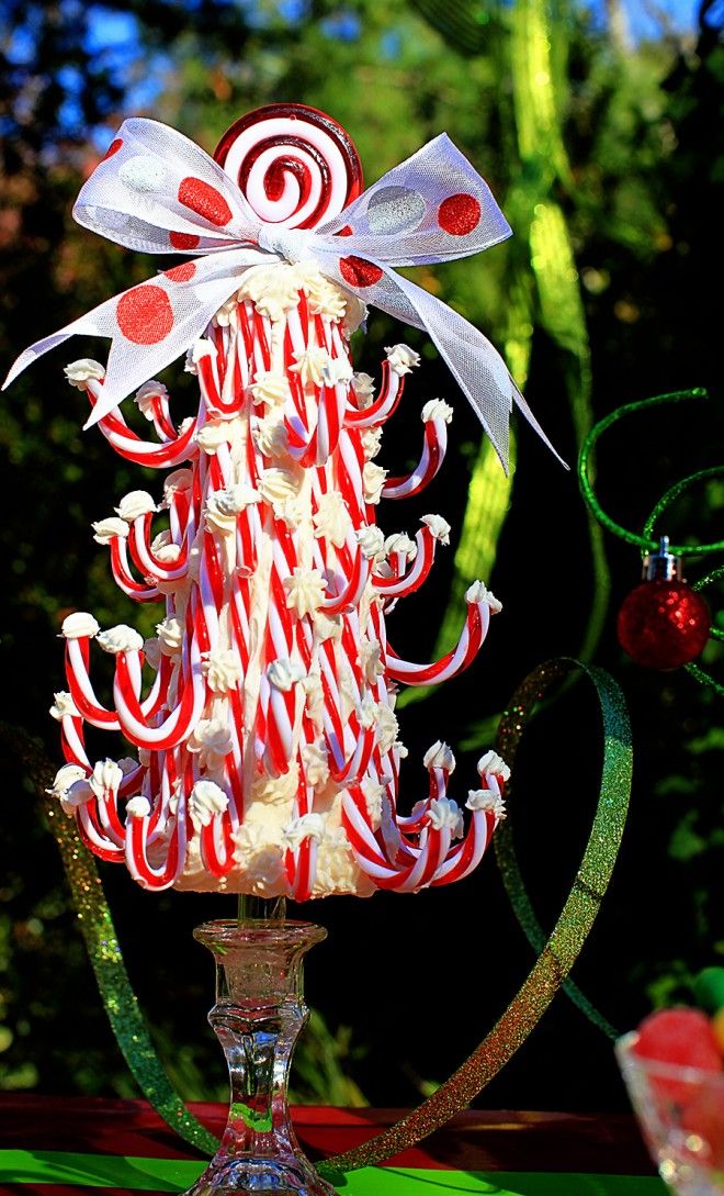 I love this little tree!  This candy cane topiary from Pizzazzerie is also made