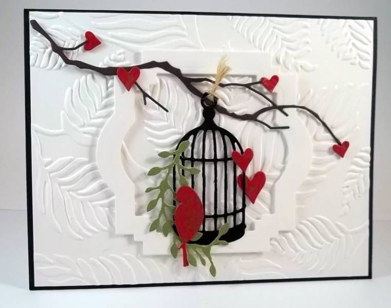 Judy’s gorgeous hearts and bird with cage.