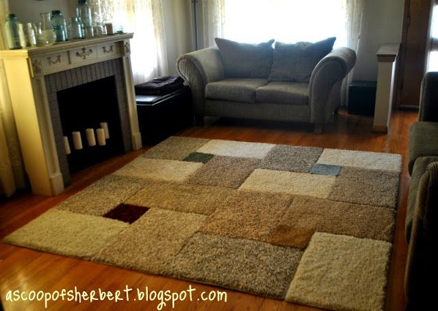 Large area rug DIY for under $30!  I've always wanted to try this.