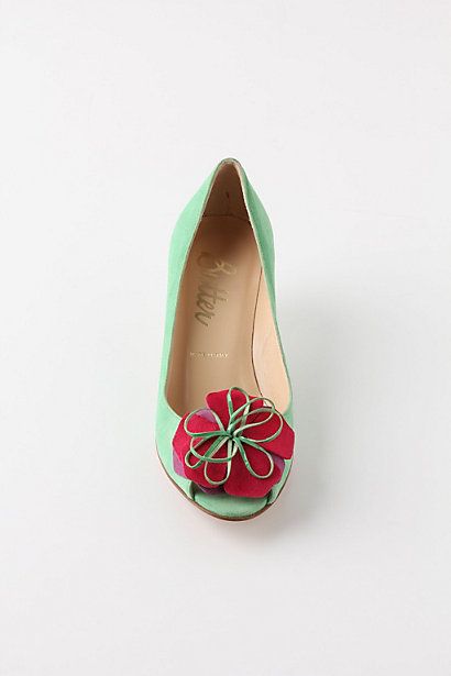 Mint flower heels