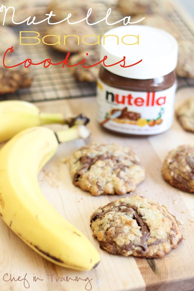 Nutella Banana Cookies!  A great way to use up ripe bananas! They are SO good!