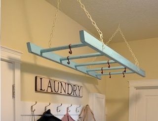 Paint an old ladder for the laundry room – perfect for hanging to dry.