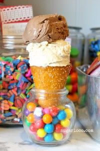 Peanut Butter ice cream in a pretzel cone