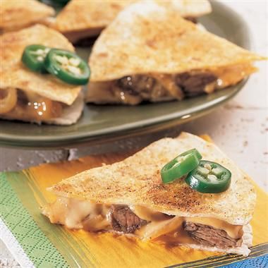 Philly Cheese Steak Quesadillas, well duh as much as we like phillys why didnt i
