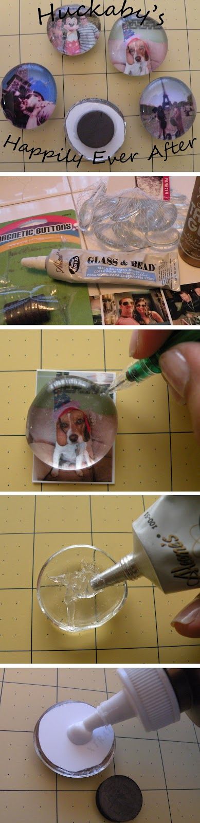 Photo Magnets from Glass Gems or Marbles