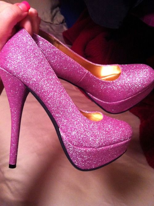 Pink glittery heels