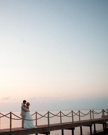 Posing on a pier at dusk in Santa Rosa Beach, FL