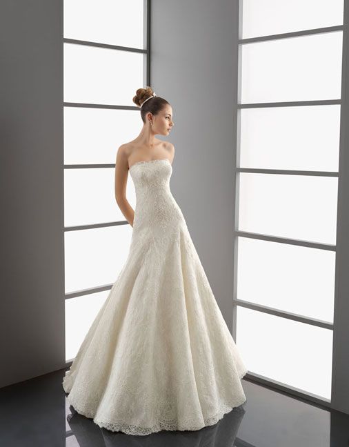 Princess with detachable high neck lace wedding dress