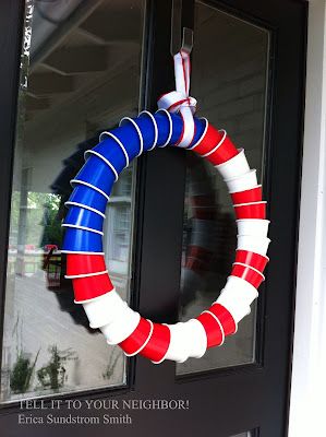 Red Solo Cup American flag wreath???? now that is just flat out hoosier…why wo