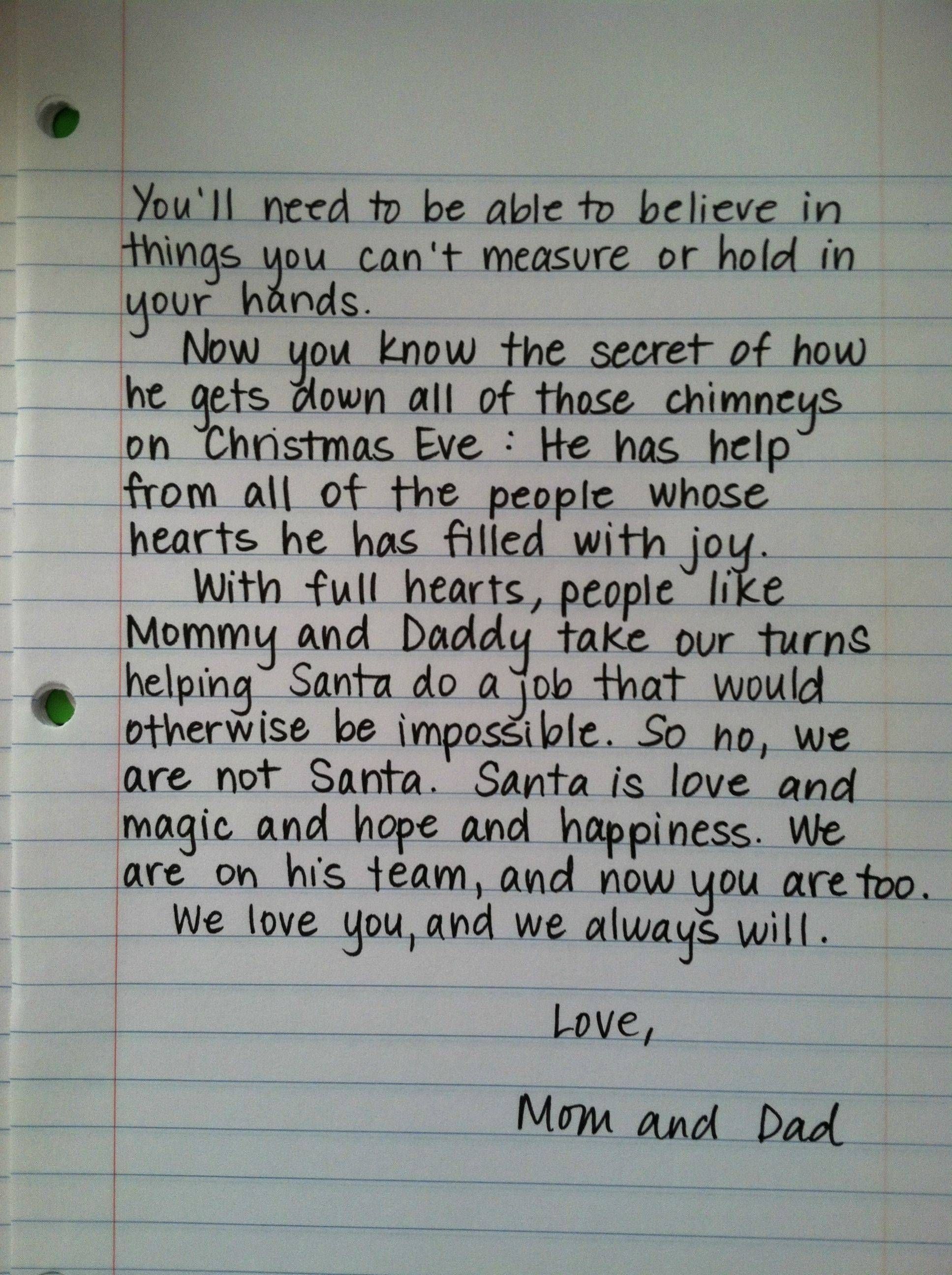 Santa Letter, for when the kids find out