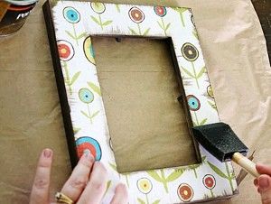 Scrapbook paper on cheap photo frame
