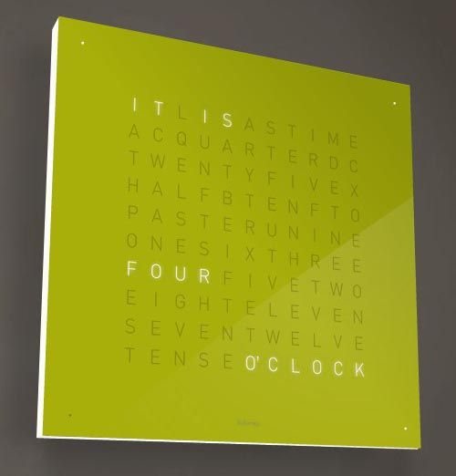 So cool! A clock that spells the time ^_^