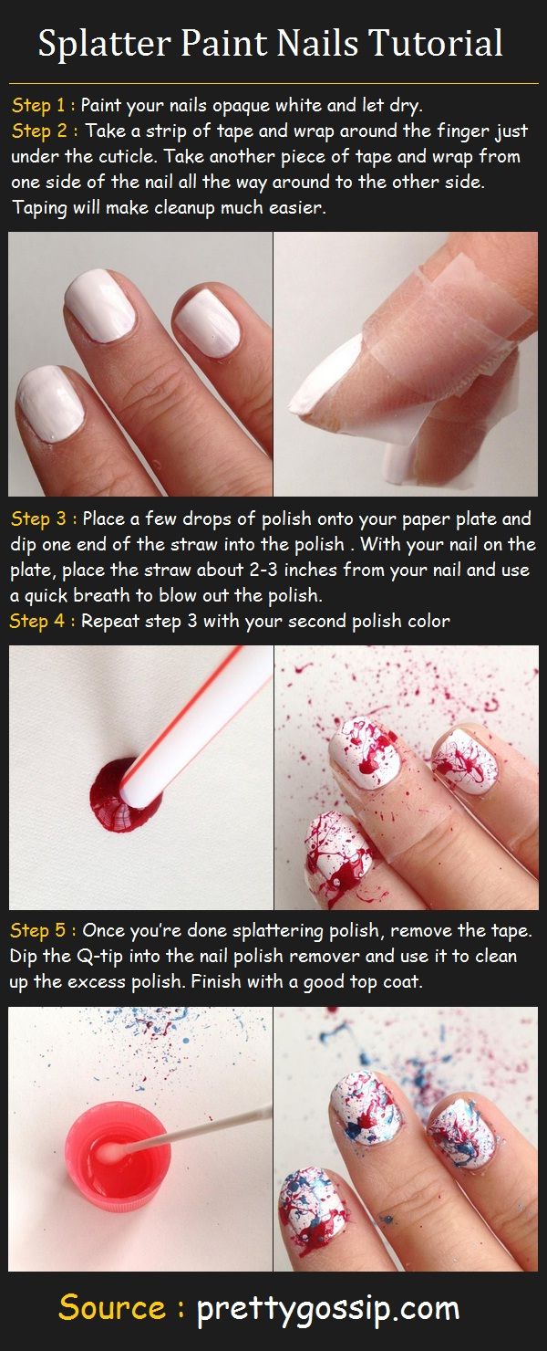 Splatter Paint Nails Tutorial | beauty tutorials.