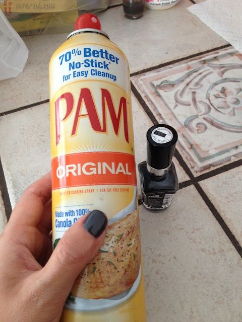 Spray PAM on wet nails, wipe it off, they're completely dry! No way.. from R
