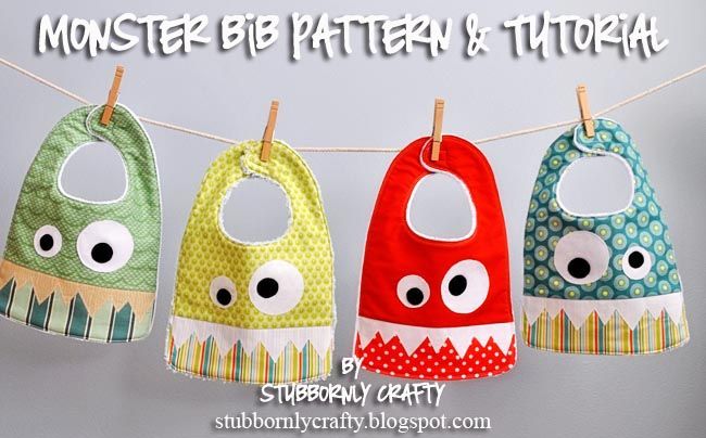 Stubbornly Crafty: Monster Bib {Pattern & Tutorial}