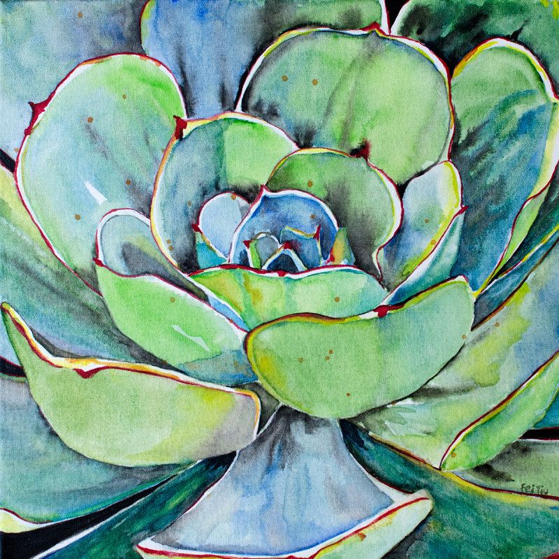 Succulent Watercolor Painting
