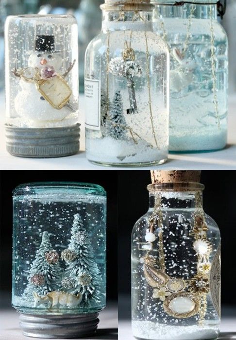 Super easy DIY craft for Christmas… Mason Jar Snowglobes… All you ne
