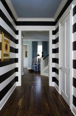 Would you decorate with horizontal stripes? It's an easy DIY home decor idea