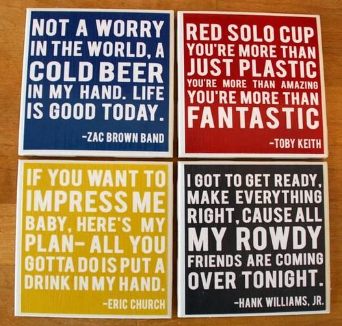 country quote coasters.