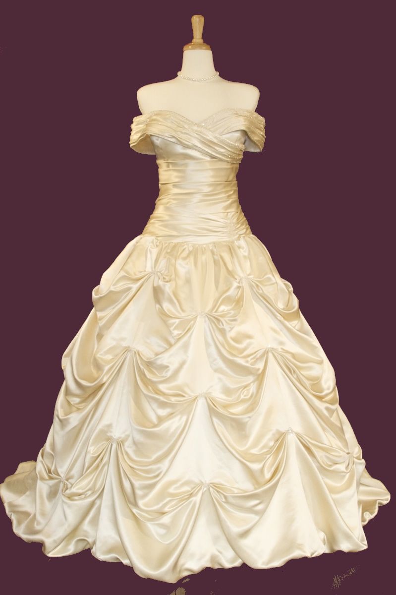 grecian style wedding dresses..looks like Bells dress from beauty and the beast.