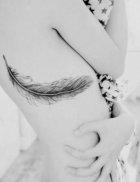 side #feather #tattoo
