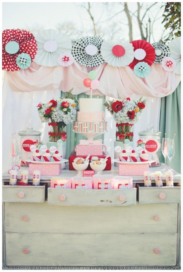 A great little girl birthday party candy bar.    Carnival Styled Shoot Wedding I