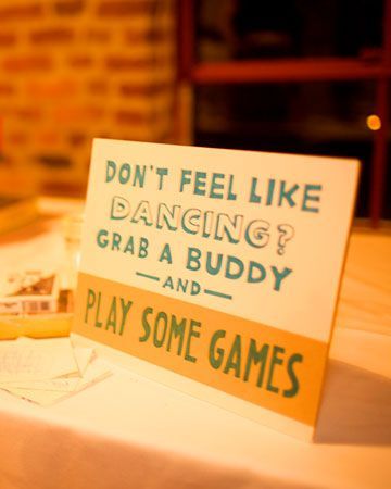 Board games at a wedding as an alternative for those who don't like to dance